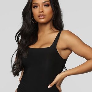 Black slinky bodysuit